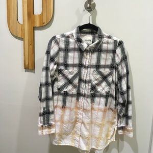 Dip Dye Distressed Flannel